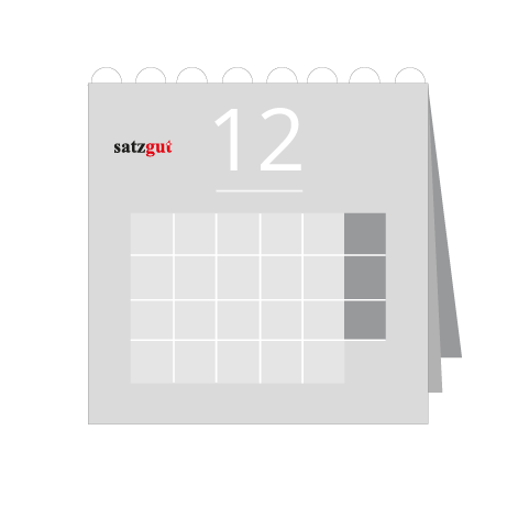 12 Blatt Wandkalender mit Deckblatt